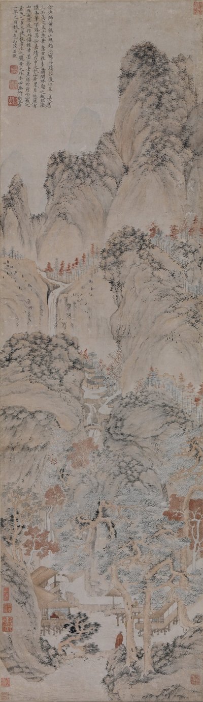 Landscape in the Style of Wang Meng by Lu Zhi